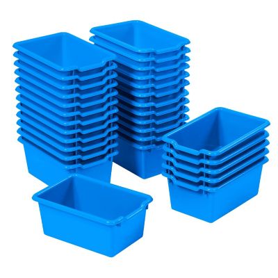 ECR4Kids Scoop Front Storage Bin, Blue, 30-Piece Image 1