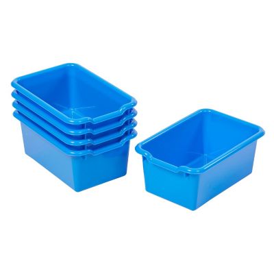 ECR4Kids Scoop Front Storage Bin, Blue, 5-Piece Image 1