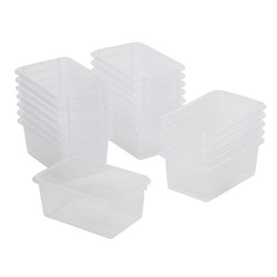 ECR4Kids Scoop Front Storage Bin, Clear, 20-Piece Image 1