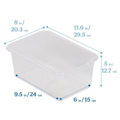 ECR4Kids Scoop Front Storage Bin, Clear, 20-Piece Image 1