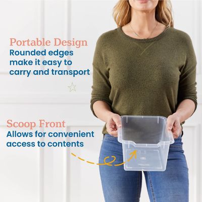 ECR4Kids Scoop Front Storage Bin, Clear, 20-Piece Image 3