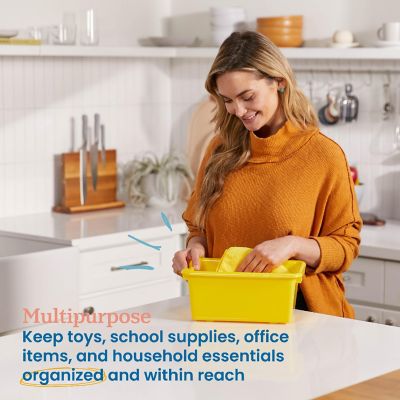 ECR4Kids Scoop Front Storage Bin, Multipurpose Organization, Assorted, 20-Piece Image 2