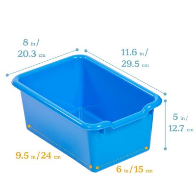 ECR4Kids Scoop Front Storage Bin, Multipurpose Organization, Assorted, 30-Piece Image 1