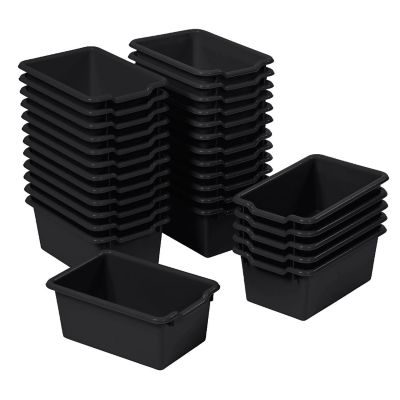 ECR4Kids Scoop Front Storage Bin, Multipurpose Organization, Black, 30-Piece Image 1