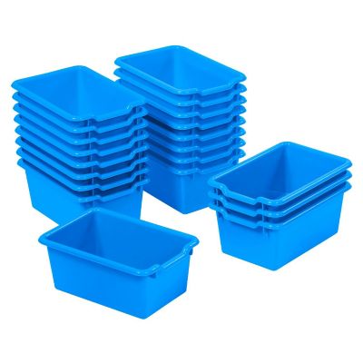 ECR4Kids Scoop Front Storage Bin, Multipurpose Organization, Blue, 20-Piece Image 1