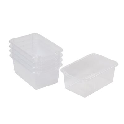 ECR4Kids Scoop Front Storage Bin, Multipurpose Organization, Clear, 5-Piece Image 1