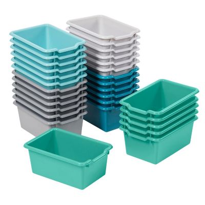 ECR4Kids Scoop Front Storage Bin, Multipurpose Organization, Contemporary, 30-Piece Image 1
