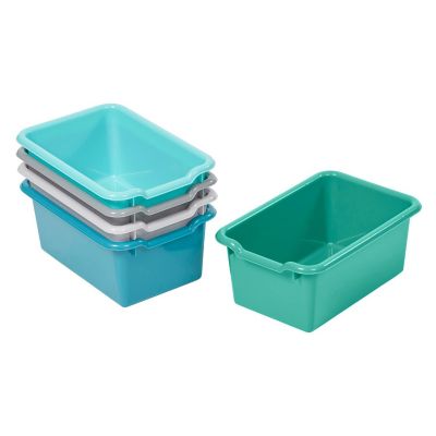 ECR4Kids Scoop Front Storage Bin, Multipurpose Organization, Contemporary, 5-Piece Image 1