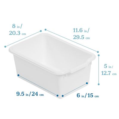 ECR4Kids Scoop Front Storage Bin, Multipurpose Organization, White, 30-Piece Image 1
