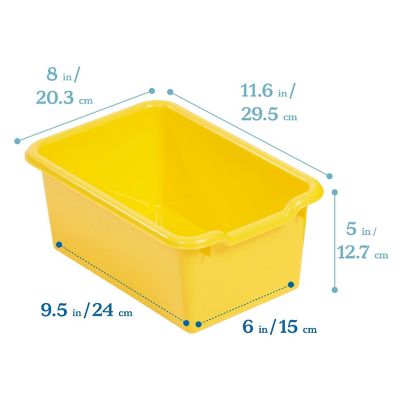 ECR4Kids Scoop Front Storage Bin, Multipurpose Organization, Yellow, 30-Piece Image 1