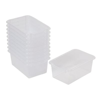 ECR4Kids Scoop Front Storage Bins, Multipurpose Organization, Clear, 10-Piece Image 1
