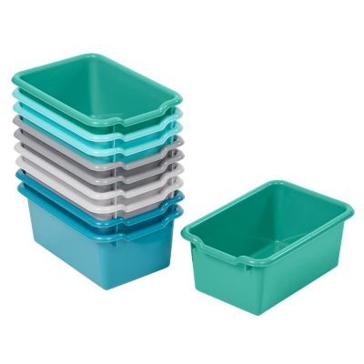 ECR4Kids Scoop Front Storage Bins, Multipurpose Organization, Contemporary, 10-Piece Image 1