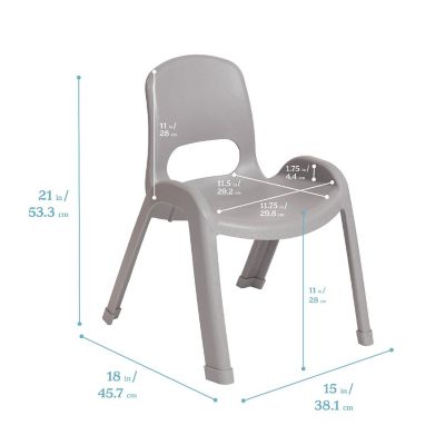 ECR4Kids SitRight Chair, Classroom Seating, Light Grey, 4-Pack Image 1