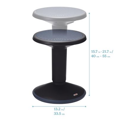 ECR4Kids SitWell Wobble Stool, Adjustable Height, Active Seating, Black Image 1