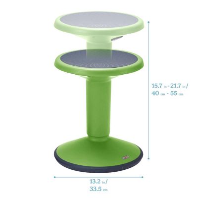 ECR4Kids SitWell Wobble Stool, Adjustable Height, Active Seating, Grassy Green Image 1