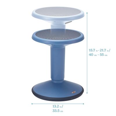 ECR4Kids SitWell Wobble Stool, Adjustable Height, Active Seating, Powder Blue Image 1