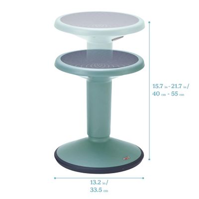 ECR4Kids SitWell Wobble Stool, Adjustable Height, Active Seating, Seafoam Image 1