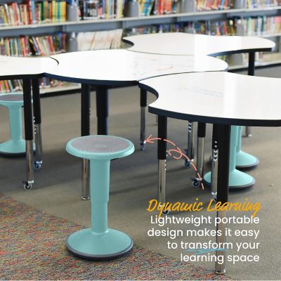 ECR4Kids SitWell Wobble Stool, Adjustable Height, Active Seating, Seafoam Image 3