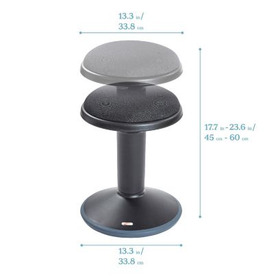 ECR4Kids Sitwell Wobble Stool with Cushion, Adjustable Height, Active Seating, Black Image 1