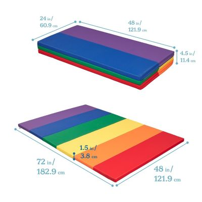 ECR4Kids SoftZone 6-Section Rainbow Runway Activity Mat, Assorted Image 1