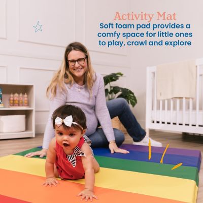 ECR4Kids SoftZone 6-Section Rainbow Runway Activity Mat, Assorted Image 2