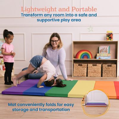ECR4Kids SoftZone 6-Section Rainbow Runway Activity Mat, Assorted Image 3