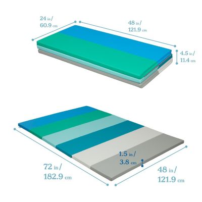 ECR4Kids SoftZone 6-Section Rainbow Runway Activity Mat, Contemporary Image 1