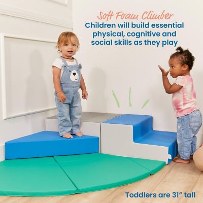 ECR4Kids SoftZone Adventurer's Summit – 4-teiliges Schaumstoff-Kletterset Für Kinder, Indoor