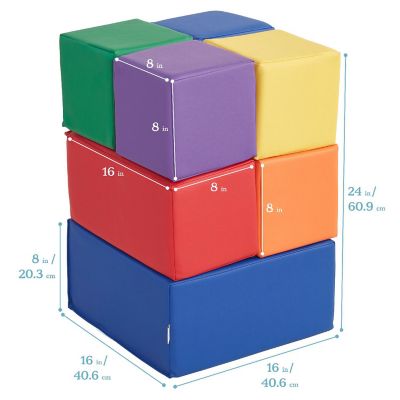 ECR4Kids SoftZone Big Foam Building Blocks, Assorted, 7-Piece Image 1