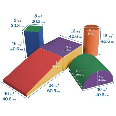 ECR4Kids SoftZone Climb and Crawl Playset, Assorted, 5-Piece Image 1