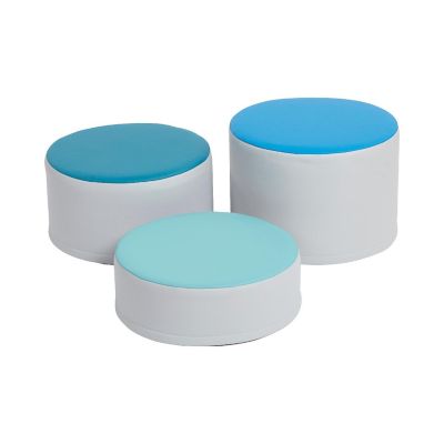 ECR4Kids SoftZone Colorful Stump Stool Set, Contemporary, 3-Piece Image 1