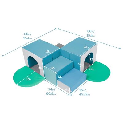 ECR4Kids SoftZone Corner Tunnel Maze, Contemporary, 7-Piece Image 1