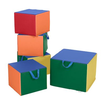 ECR4Kids SoftZone Cozy Cube Seating Set, Assorted, 5-Piece Image 1
