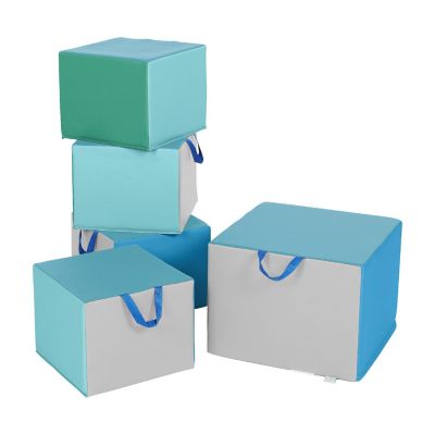 ECR4Kids SoftZone Cozy Cube Seating Set, Contemporary, 5-Piece Image 1