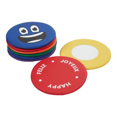 ECR4Kids SoftZone Emotion Pads with Mirror, Trilingual, Assorted, 8-Piece Image 1