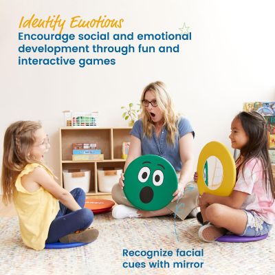 ECR4Kids SoftZone Emotion Pads with Mirror, Trilingual, Expression Cushions, Assorted, 8-Piece Image 2