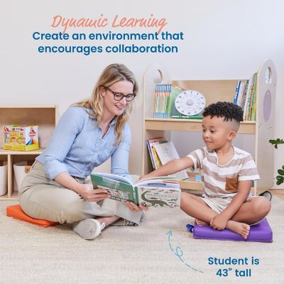ECR4Kids SoftZone Floor Cushions, Square, Flexible Seating, Assorted, 6-Piece Image 3