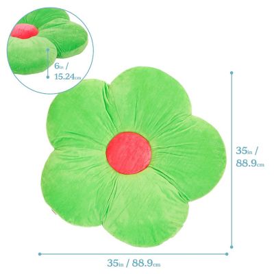 ECR4Kids SoftZone Flower Floor Pillow, Bright Green Image 1