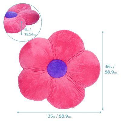 ECR4Kids SoftZone Flower Floor Pillow, Bright Pink Image 1