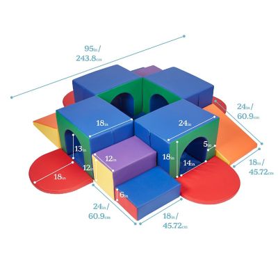 ECR4Kids SoftZone Four Tunnel Maze, Assorted, 15-Piece Image 1