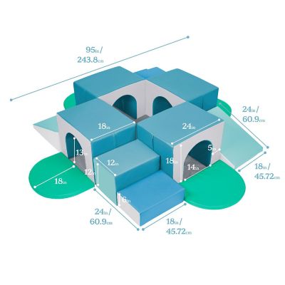 ECR4Kids SoftZone Four Tunnel Maze, Contemporary, 15-Piece Image 1
