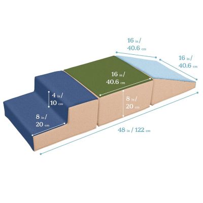 ECR4Kids SoftZone Junior Little Me Climb Crawl and Slide, Earthtone, 3-Piece Image 1