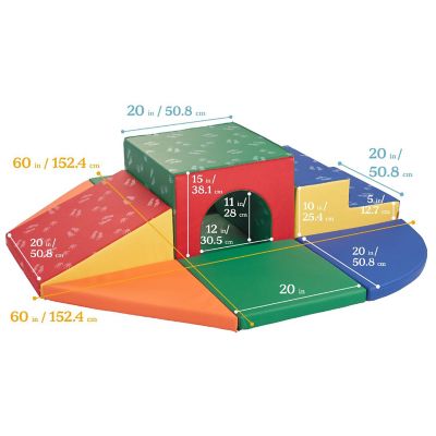 ECR4Kids SoftZone Lincoln Tunnel Climber, Assorted, 9-Piece Image 1