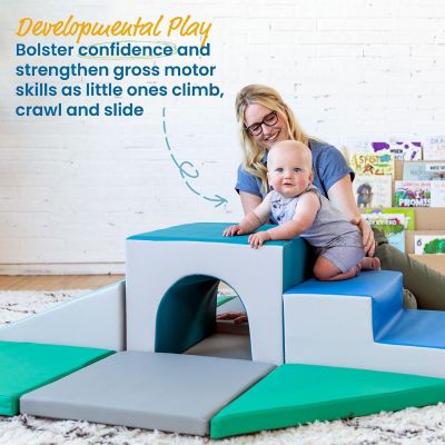 ECR4Kids SoftZone&#174; Lincoln Tunnel Climber -Indoor Active Play Structure for Toddlers and Kids - Soft Foam Play Set- Contemporary Image 2