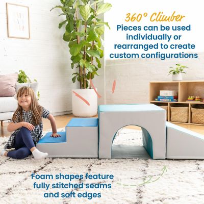 ECR4Kids SoftZone&#174; Lincoln Tunnel Climber -Indoor Active Play Structure for Toddlers and Kids - Soft Foam Play Set- Contemporary Image 3
