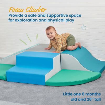 ECR4Kids SoftZone Little Me Wall Climb and Slide, Beginner Playset, Contemporary, 6-Piece Image 2