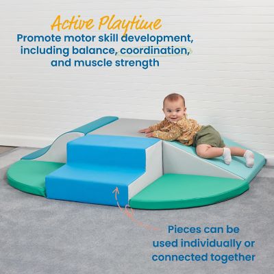 ECR4Kids SoftZone Little Me Wall Climb and Slide, Beginner Playset, Contemporary, 6-Piece Image 3