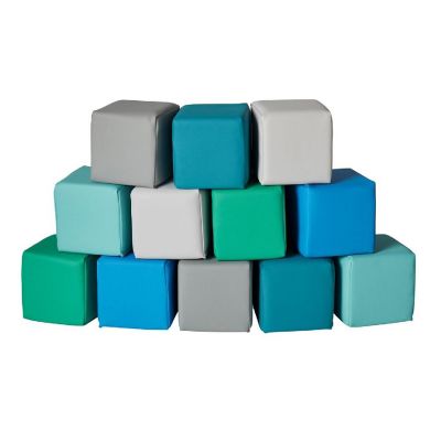 ECR4Kids SoftZone Patchwork Toddler Blocks-Foam Building Blocks for Safe Active Play, 12pk - Contemporary Image 1