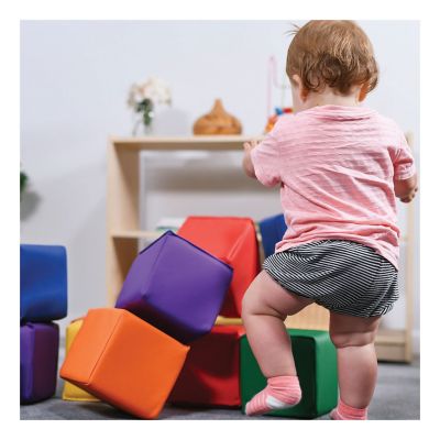 ECR4Kids SoftZone Patchwork Toddler Blocks-Foam Building Blocks for Safe Active Play, 12pk - Contemporary Image 4