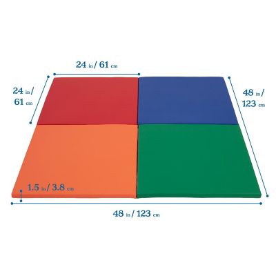 ECR4Kids SoftZone Play Patch Activity Mat Squares, Assorted, 4-Pack Image 1